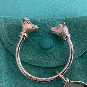 Rare Tiffany & CO. Sterling Silver Bull & Bear Stock Markets KeyRing